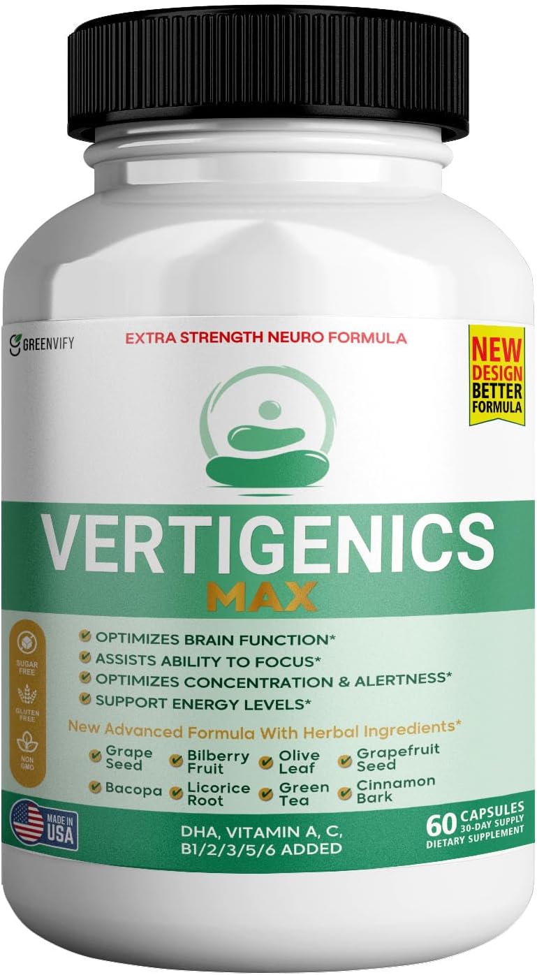 Vertigenics Max Brain Support Supplement, Extra Strength Neuro Formula, 60 Capsules, with Herbal Ingredients and Vitamins - görsel 9