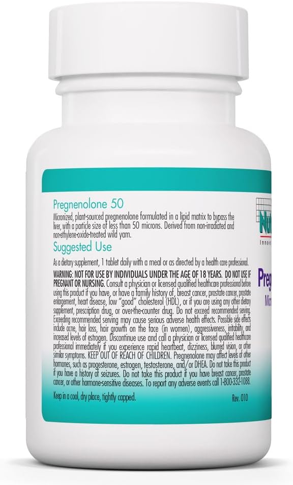 NutriCology Pregnenolone 50 mg – Micronised Hormone Precursor – 60 Tablets - görsel 3