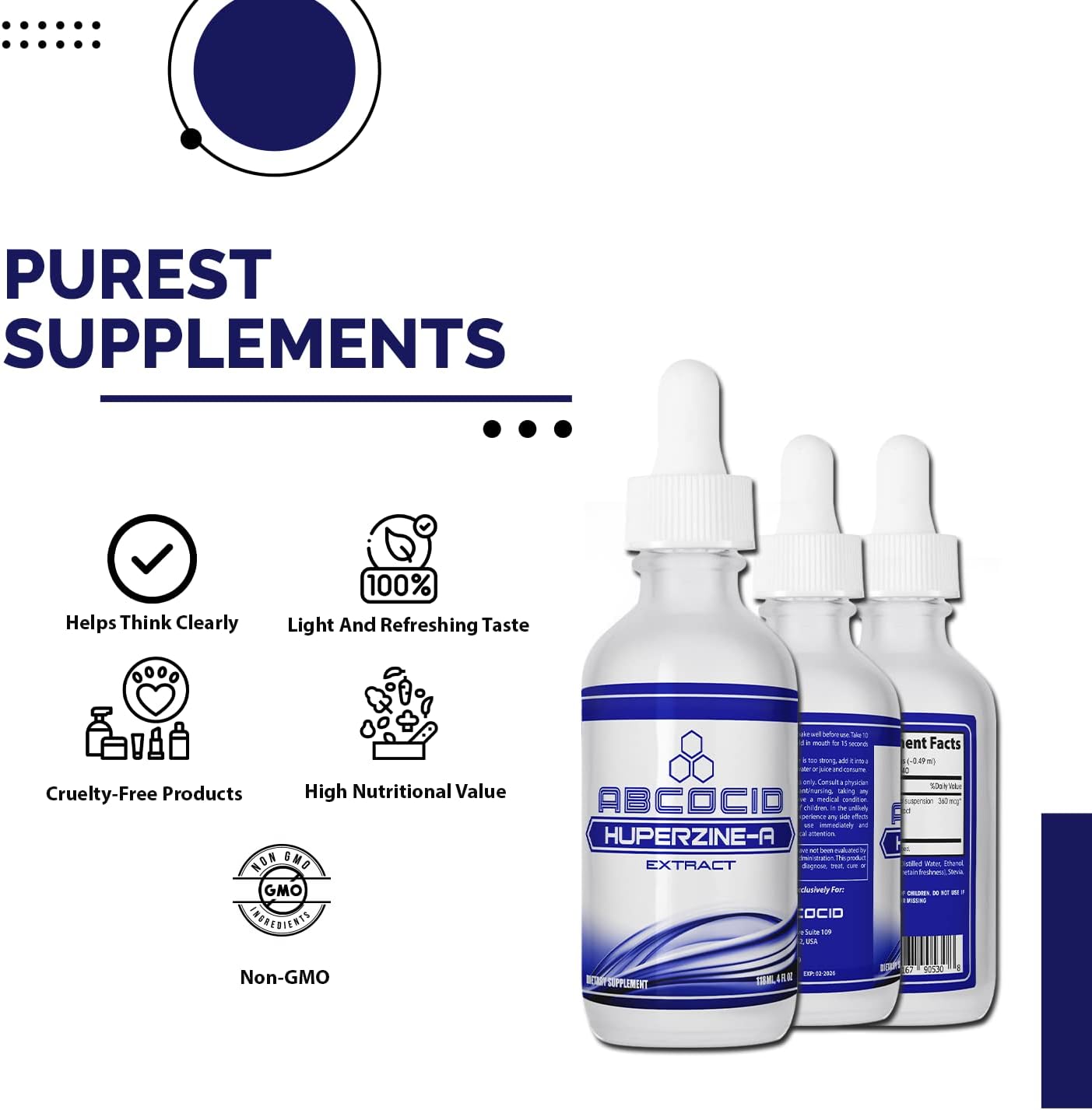 ABCOCID Huperzine-A Liquid Supplement, 360 mcg per Serving, 4 fl oz (240 Servings) - görsel 7