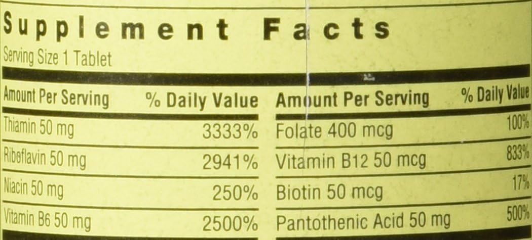 Spring Valley Vitamin B-Complex B50, Timed Release, 60 Tablets - görsel 3