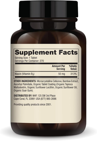 Dr. Mercola Niacin Vitamin B3, 90 Servings (270 Tablets), Food Supplement, Mini Tablets, Essential B Vitamin, Non-GMO