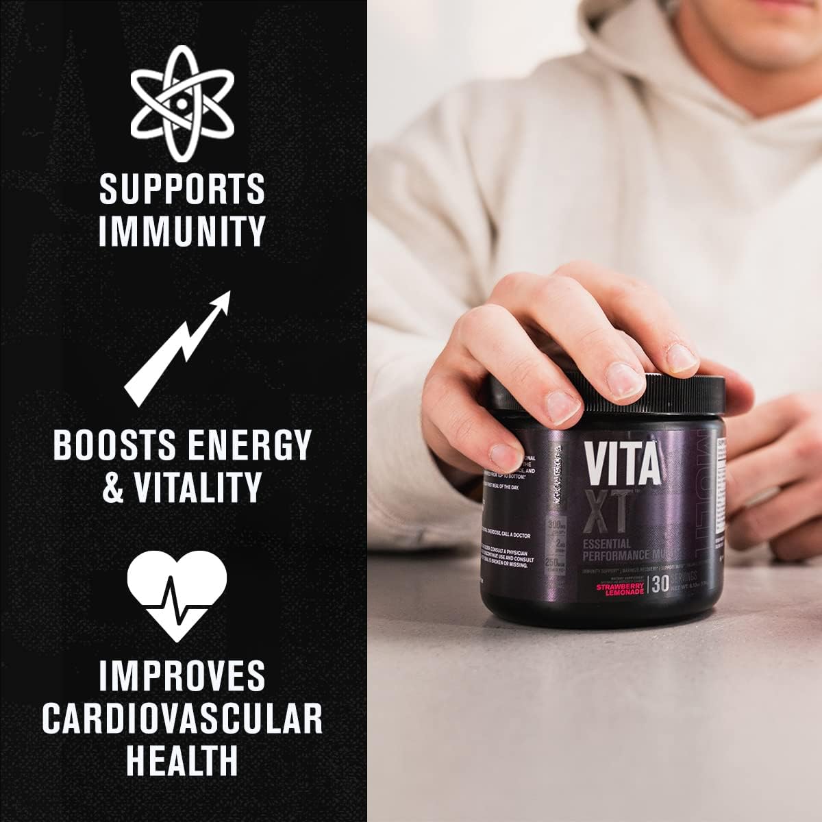Jacked Factory Vita XT Performance Vitamin Powder - Daily Multivitamin Powder for Men with KSM-66 Ashwagandha, Prebiotic Fibre, and Essential Vitamins - Strawberry Lemonade, 30 Servings - görsel 5