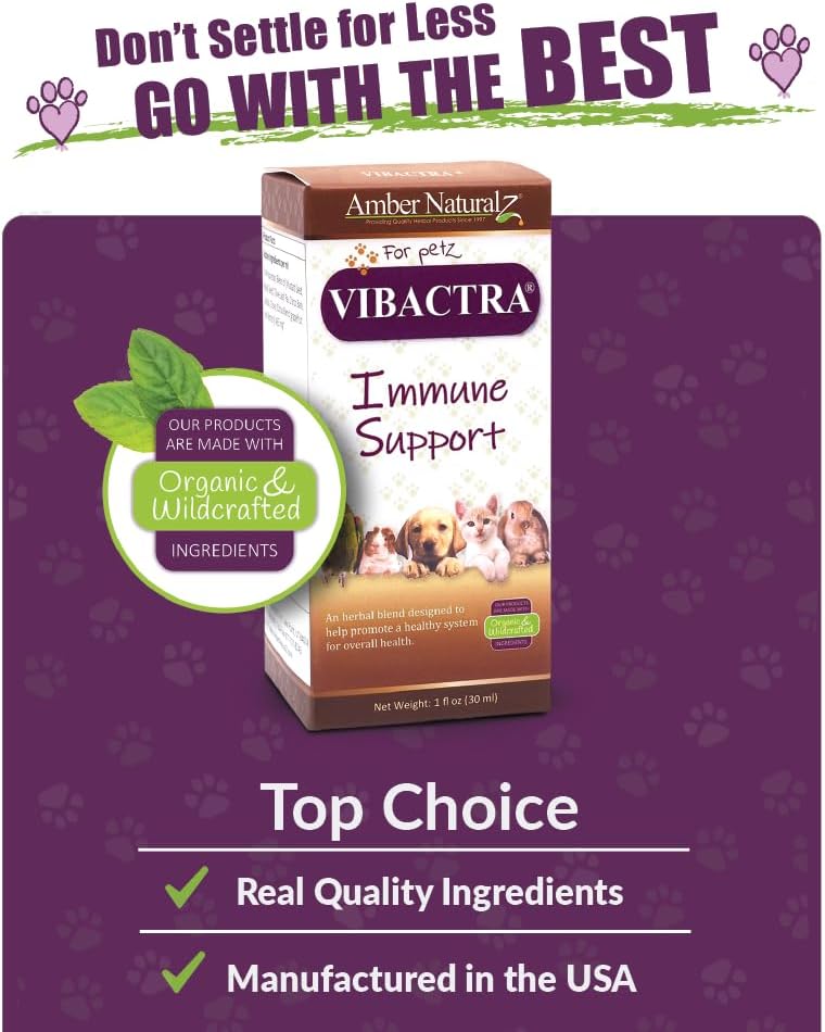 Amber NaturalZ Vibactra Immune Support Herbal Supplement for Pets - 1 oz - görsel 5
