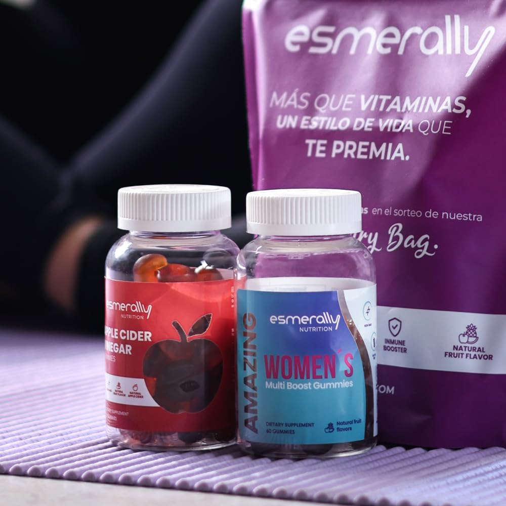 Esmerally Women's Pack: Multivitamin & Apple Cider Vinegar Gummies - 120 Gummies - Natural Fruit Flavour - Gluten-free & Non-GMO - görsel 2