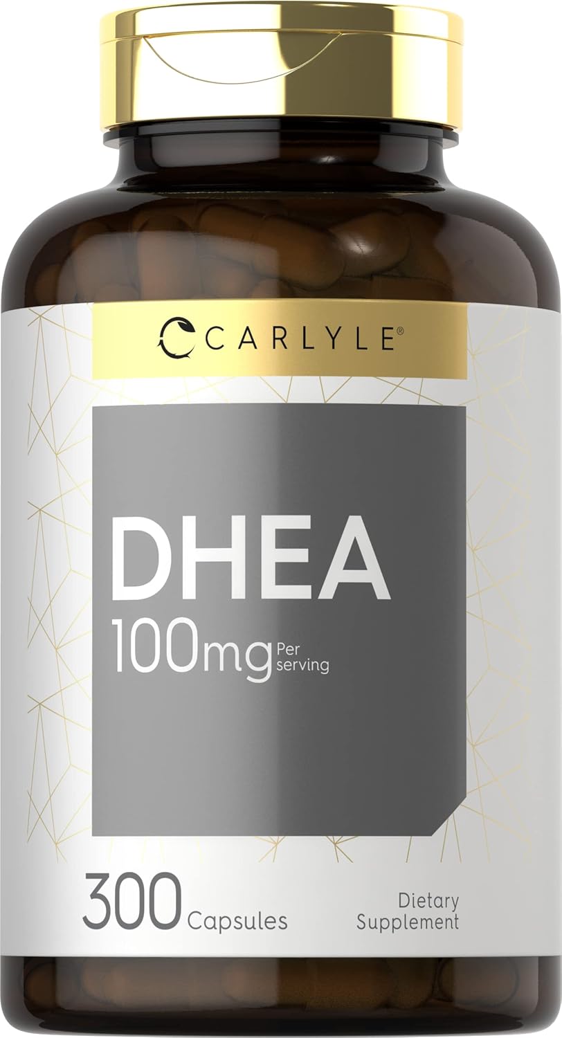 Carlyle DHEA 100mg Food Supplement - 300 Capsules for Women and Men - görsel 1