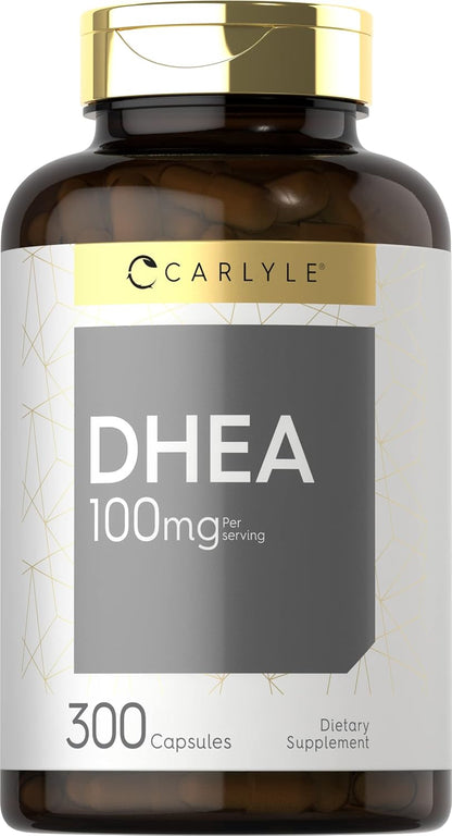 Carlyle DHEA 100mg Food Supplement - 300 Capsules for Women and Men