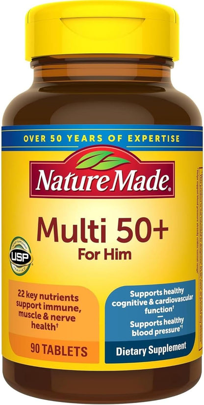 Nature Made Multi for Him 50+ Food Supplement Tablets, 90 Tablets (Pack of 4)