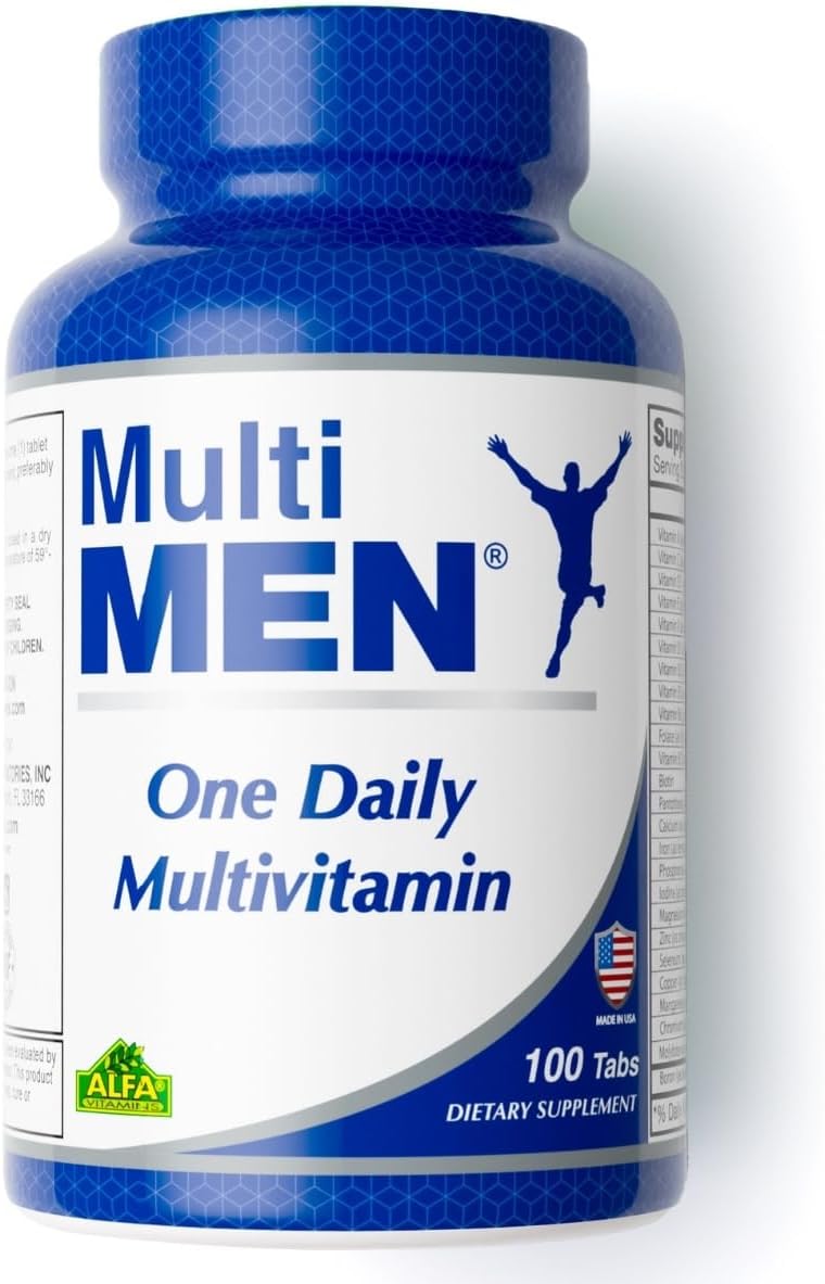 ALFA VITAMINS Multi Men Vitamins Food Supplement with Essential Vitamins & Minerals for Men - Amino Acids + Antioxidants - 100 Tablets - görsel 1
