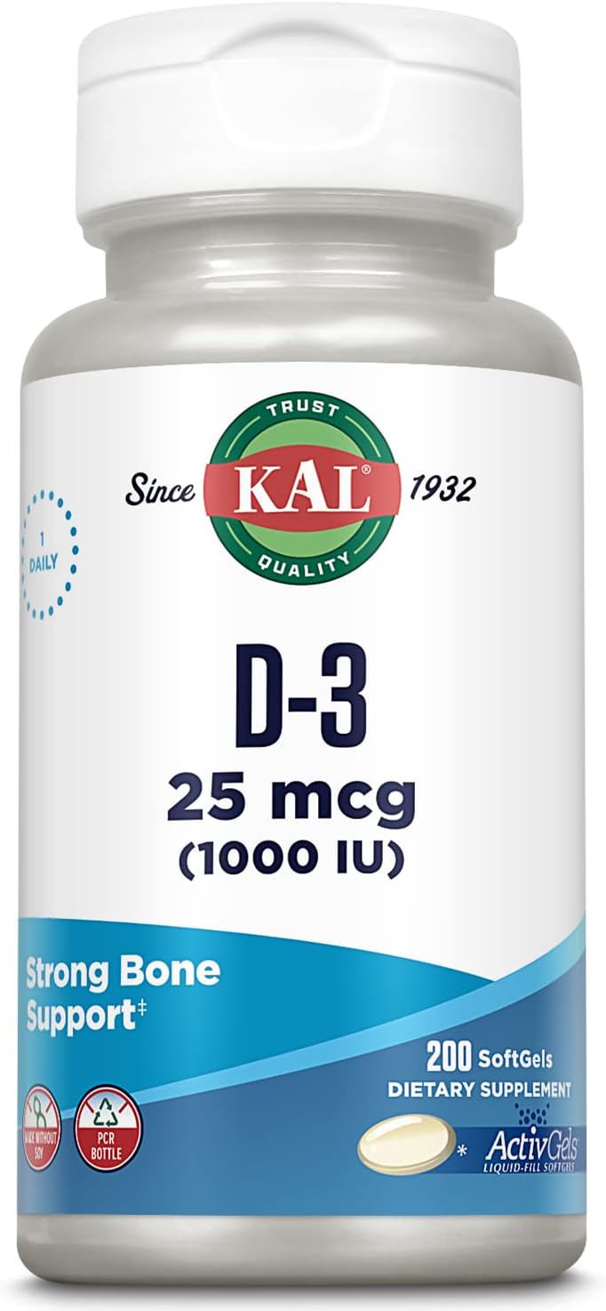 KAL Vitamin D3 1000 IU Softgels – Supports Bone Health & Immune Function - görsel 8