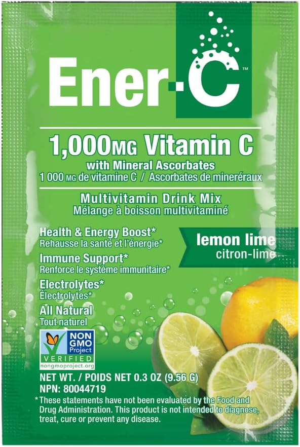 Ener-C Multivitamin Drink Mix, Electrolytes Powder – Lemon Lime, 30 Sachets - görsel 1