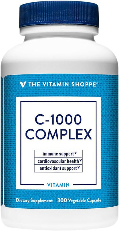 The Vitamin Shoppe C-1000 Complex 1,000 mg, Antioxidant for Immune and Blood Vessel Health (100 Capsules)