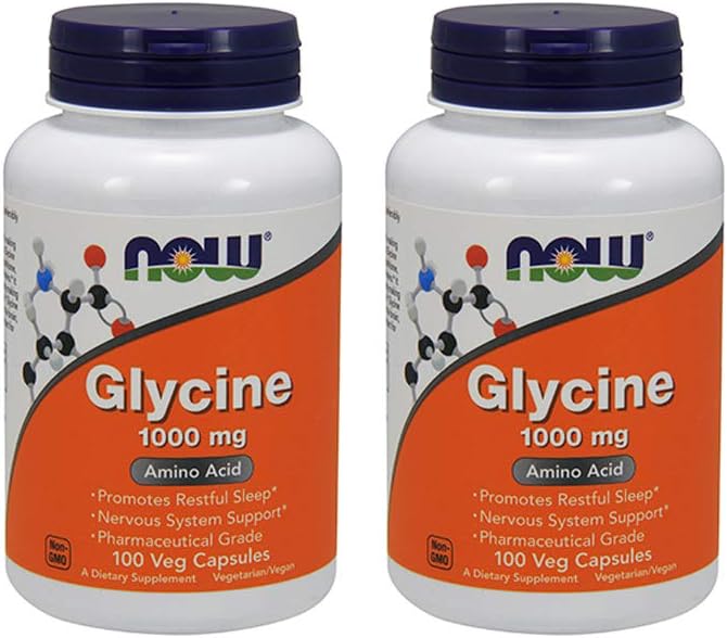 Now Foods Glycine 1000 mg - 100 VegiCapsules 2 Pack - görsel 1