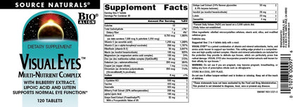 Source Naturals Visual Eyes Multi-Nutrient Complex - Eye Health Support - 120 Tablets