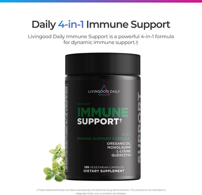 Livingood Daily Immune Support Supplement, – Gut & Digestive Balance: Formulated to encourage a healthy intestinal – Image 2