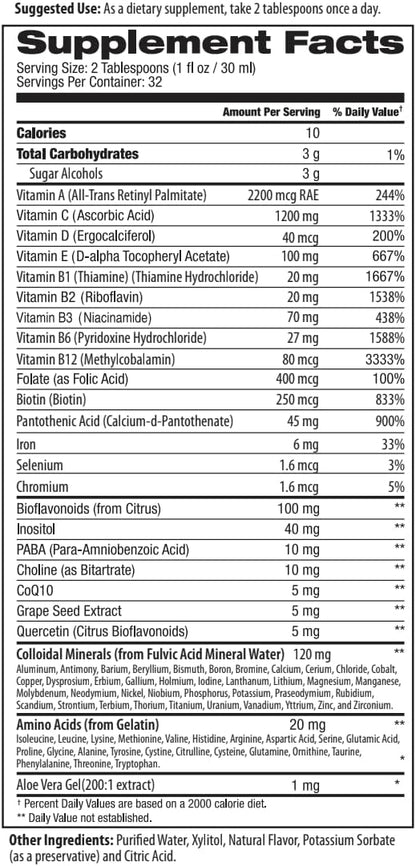 Elevatic Mega Liquid Multivitamin - 960ml - Daily Liquid Multivitamin with Essential Nutrients