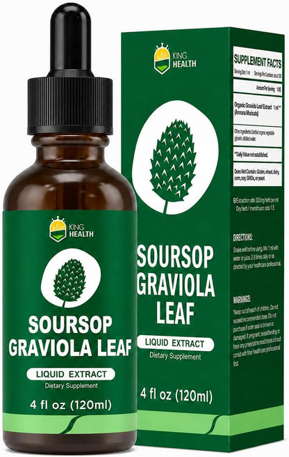 Organic Soursop Graviola Leaf Extract Liquid Drops - Immune Support - 60 ml