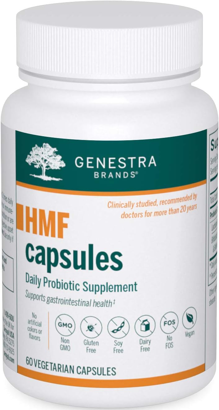 Genestra Brands HMF Capsules - Probiotic Formula to Support a Healthy Gut Flora, 60 Capsules - görsel 1