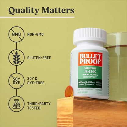 Bulletproof Vitamins A-D-K Soft gel capsule Capsules, 30 Count