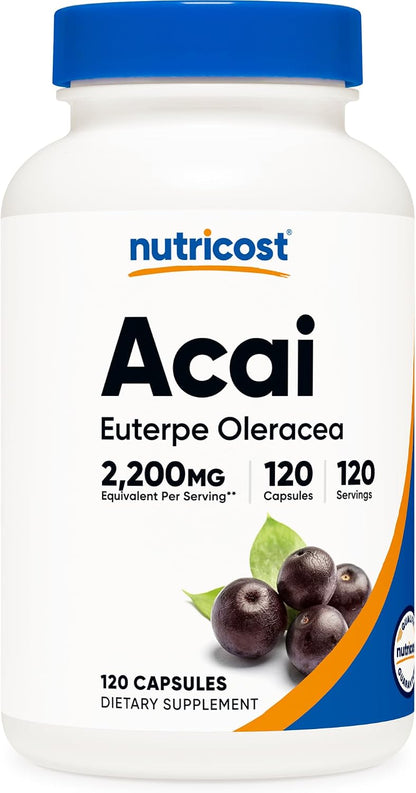 Nutricost Acai Extract 120 Capsules - 550mg per Serving, Non-GMO, Gluten-free, Vegetarian