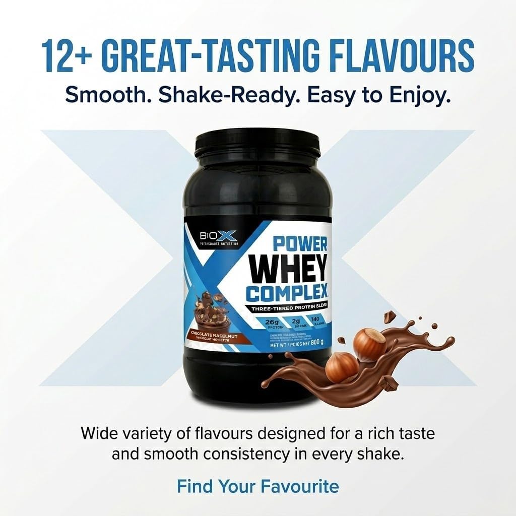 BioX Power Whey Complex | High Protein 100% Pure Whey Protein Powder | 26g Protein | 52 Servings, 4LB (Chocolate) - görsel 8