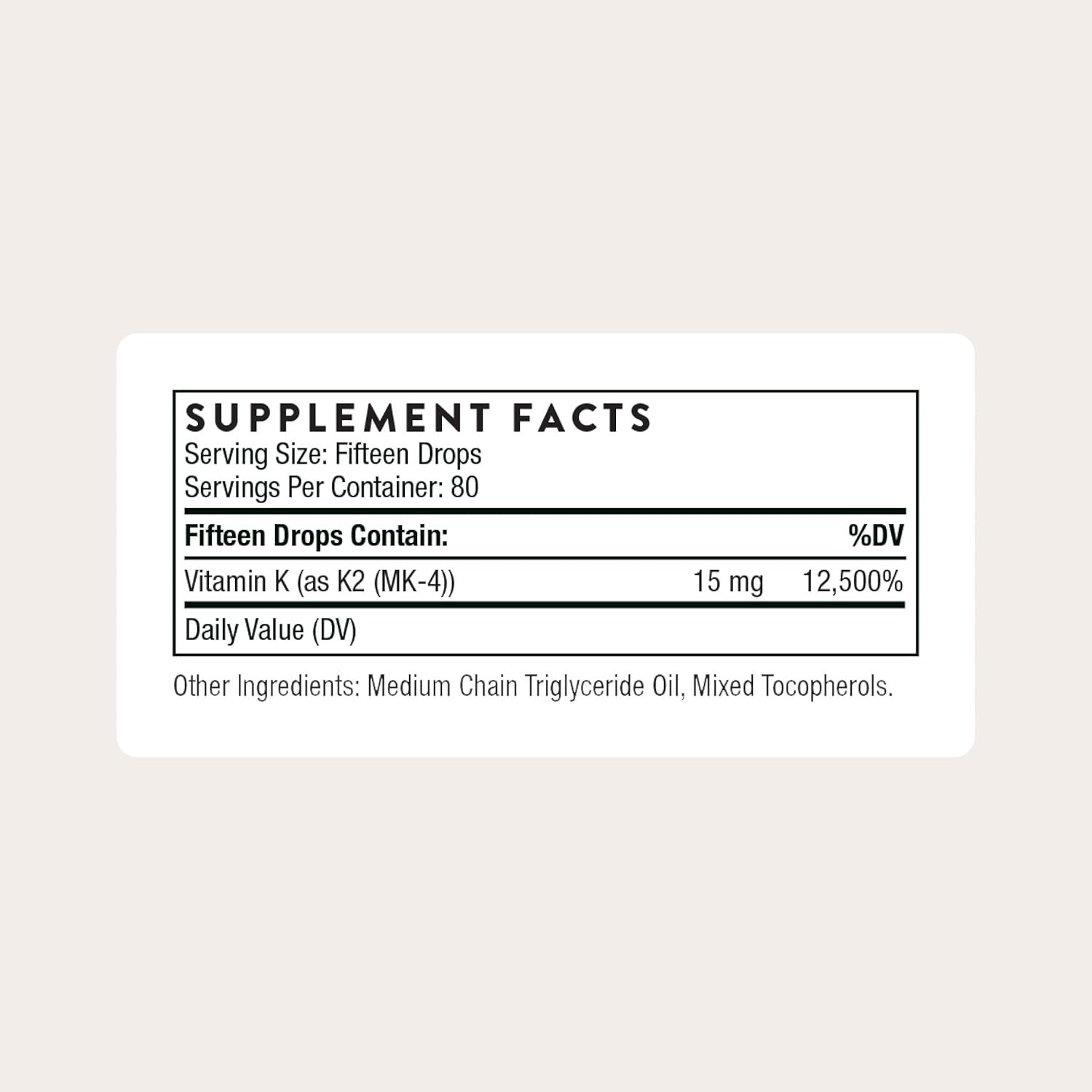 THORNE Vitamin K2 (as MK-4) Liquid Food Supplement - Concentrated Drops for Bone, Heart and Blood Vessel Health - görsel 2