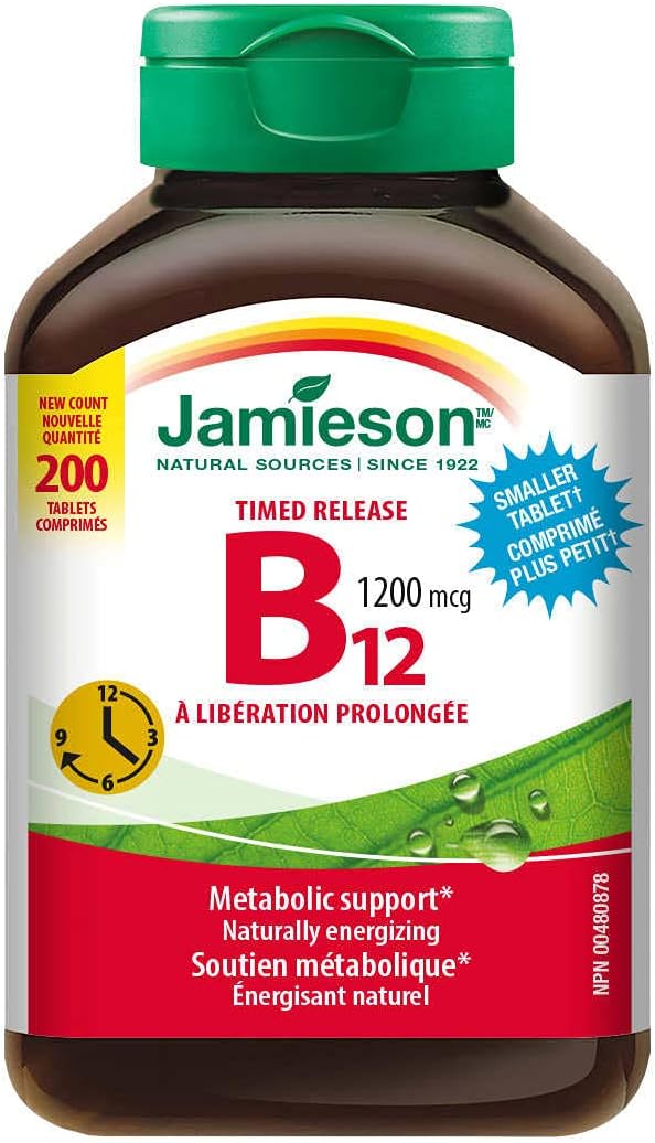 Jamieson Timed Release Vitamin B12 1200 mcg, 200 Tablets - görsel 1