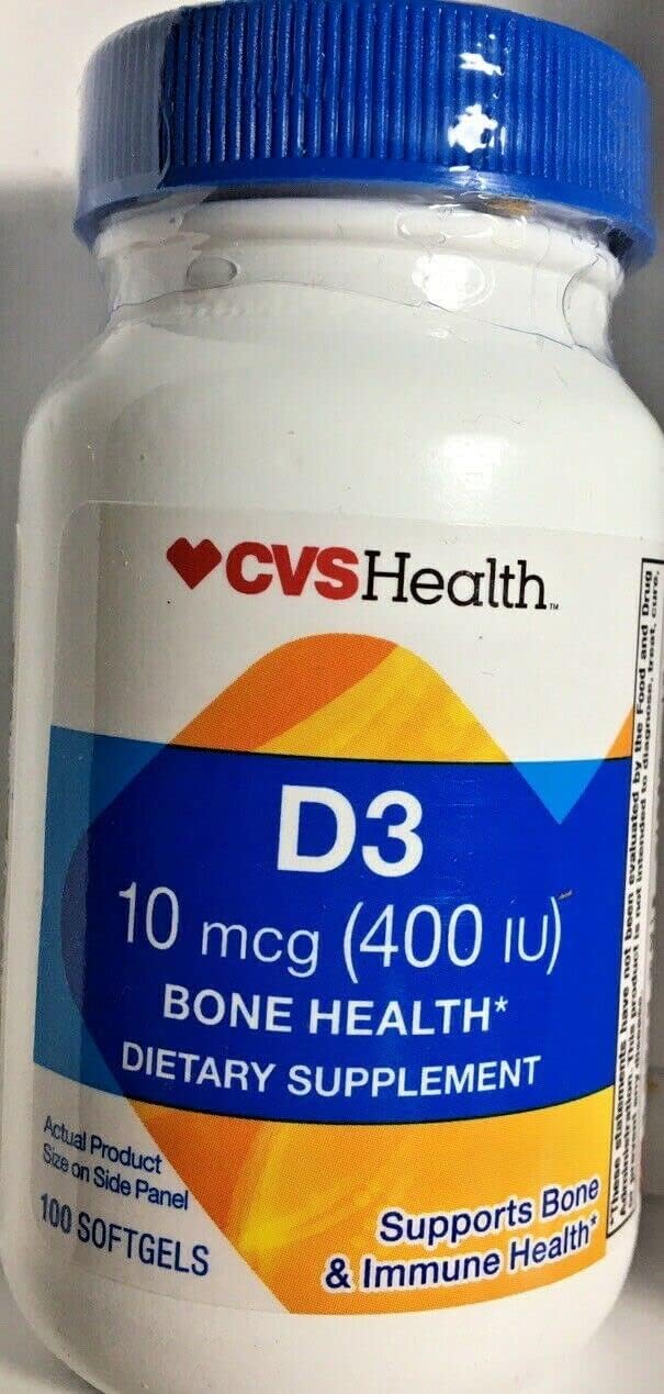 CVS Health Vitamin D3 400IU Softgels, 100 Capsules - görsel 1