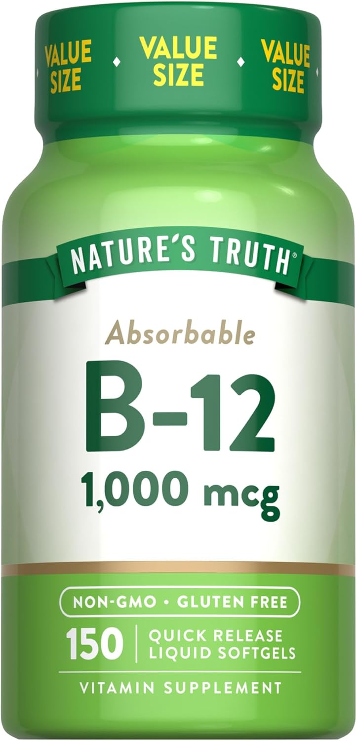 Nature's Truth Vitamin B12 1000 mcg Quick Release Liquid Softgels, 60 Capsules - görsel 8