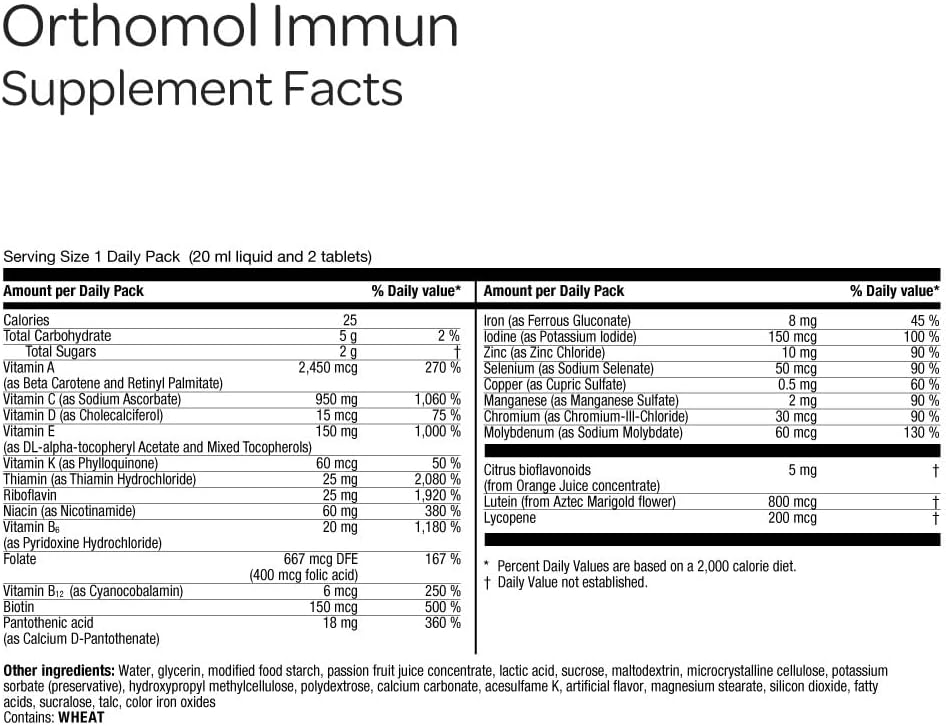 Orthomol Immun - Immune Support Vials with 25+ Nutrients, 7-Day Supply - görsel 3