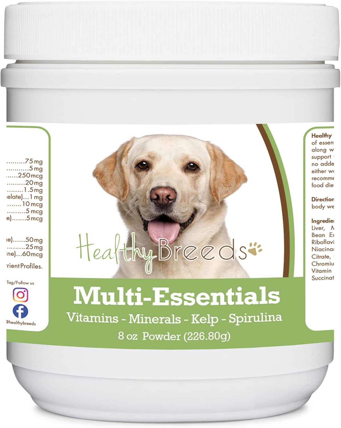 Healthy Breeds Labrador Retriever, Red, Multi-Essentials Powder for Dogs – an Ideal Supplement of Vitamins, Minerals & Antioxidants for Your Dog – 227 g - görsel 1
