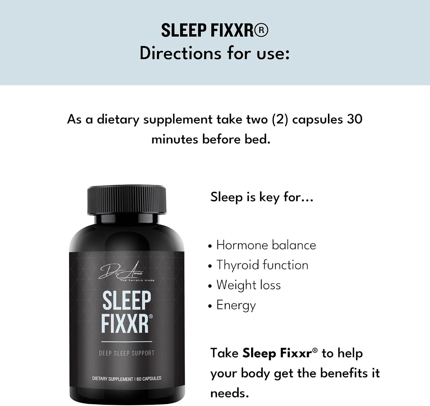 Sleep Support by Dr. Amie | with Melatonin, Inositol, and Magnesium | 30 Day Supply, 60 Capsules - görsel 5