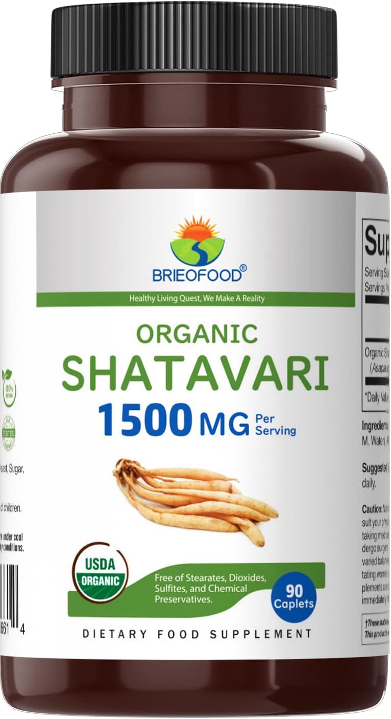 Brieofood Organic Shatavari 1500mg, 90 Vegetarian Tablets - görsel 2