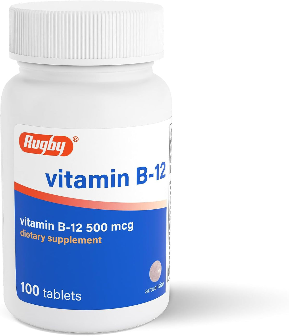 Rugby Vitamin B12 500 mcg Supplement – 100 Tablets - görsel 1