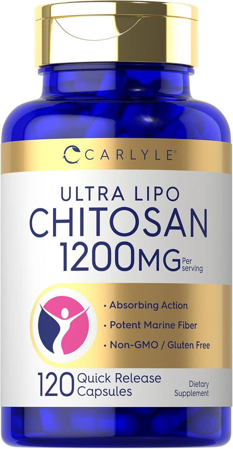 Carlyle Chitosan Supplement 1200mg | 120 Quick Release Capsules | Non-GMO, Gluten-free - görsel 1