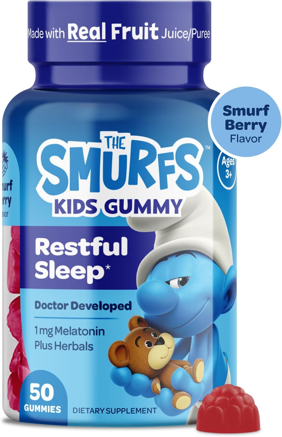 The Smurfs Melatonin Gummies for Children with Chamomile & Lemon Balm - 1mg, 50 Gummies - görsel 9