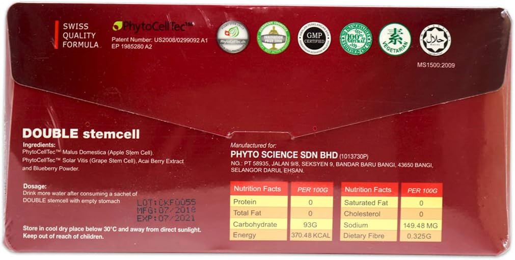 PhytoScience PhytoCellTec Apple Grape Double Stem Cell Supplement - 12 Pack (14 Sachets Each) - görsel 3