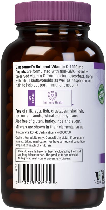 Bluebonnet Nutrition Buffered Vitamin C 1000 mg Caplets - 180 Count