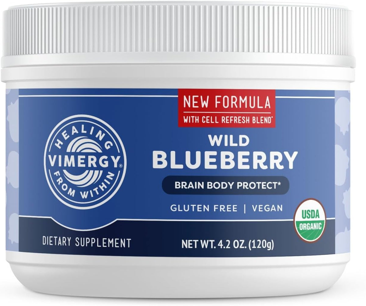 Vimergy Wild Blueberry Powder – Organic Brain Health & Cardiovascular Support – 120g - görsel 1