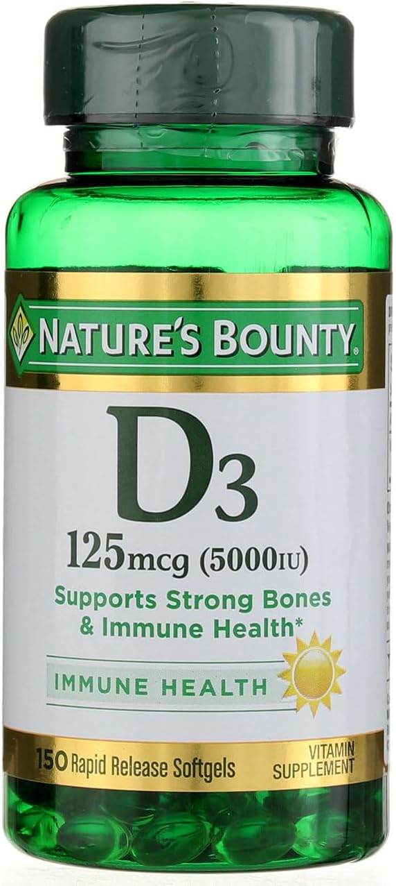 Nature's Bounty Immune Health Vitamin D3 5000 IU, Rapid Release Softgels, 400 Capsules - görsel 5