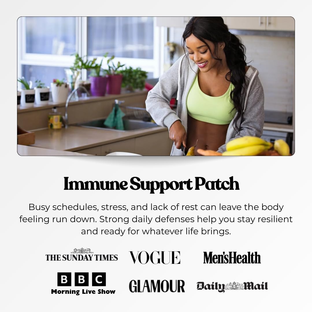 The Patch Collection® - High Strength Immune System Support Patch | 6-in-1 Complex with Vitamin C, D, B12, Zinc, Turmeric, Elderberry, Ginkgo Biloba, Echinacea | Vegan & Latex Free (Pack of 15) - görsel 3