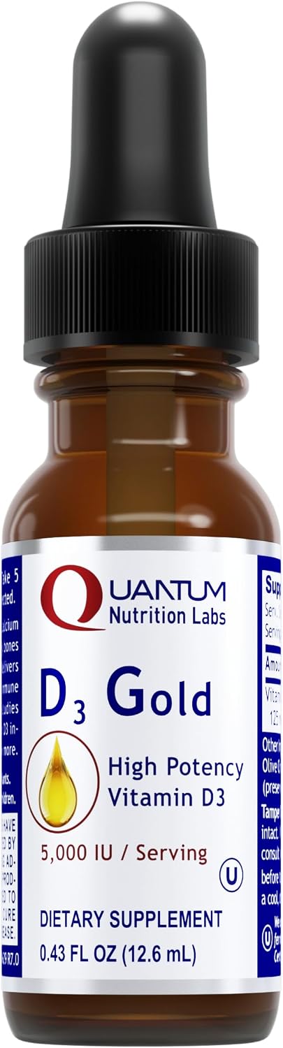 QNL D3 Gold - Vitamin D Liquid Drops - Bone & Immune Support - 12.7 ml