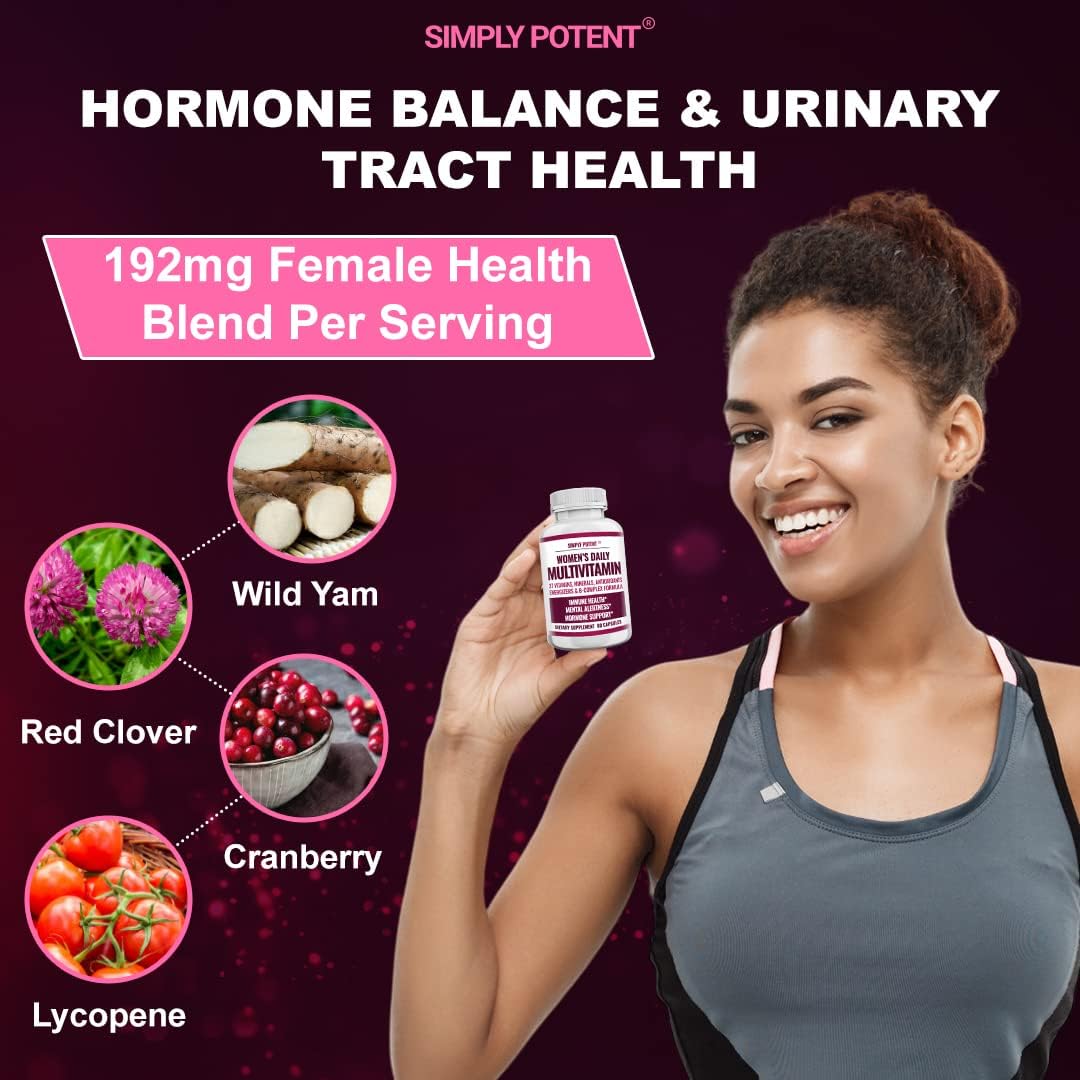 Simply Potent Women's Multivitamin – 37 Vitamins & Minerals with Biotin & Green Tea Extract (60 Capsules) - görsel 5