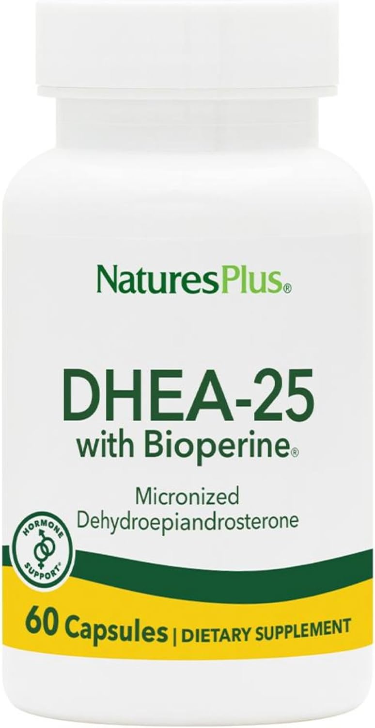 NaturesPlus DHEA-25 with Bioperine, 60 Capsules - görsel 1