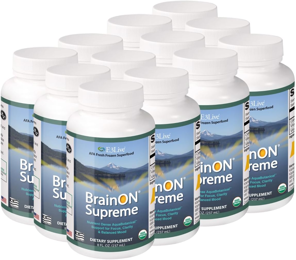 BrainON Supreme - Premium Brain Nutrition Blend for Cognitive Support - 237 ml (8 fl oz) 12 Pack - görsel 1
