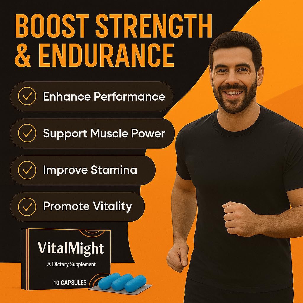 Vital Might Sports Nutrition – Men's Performance & Endurance Supplement, 10 Capsules - görsel 4