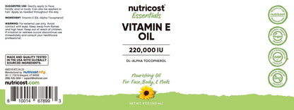 Nutricost Essentials Vitamin E Oil – 236 ml (230,000 IU)