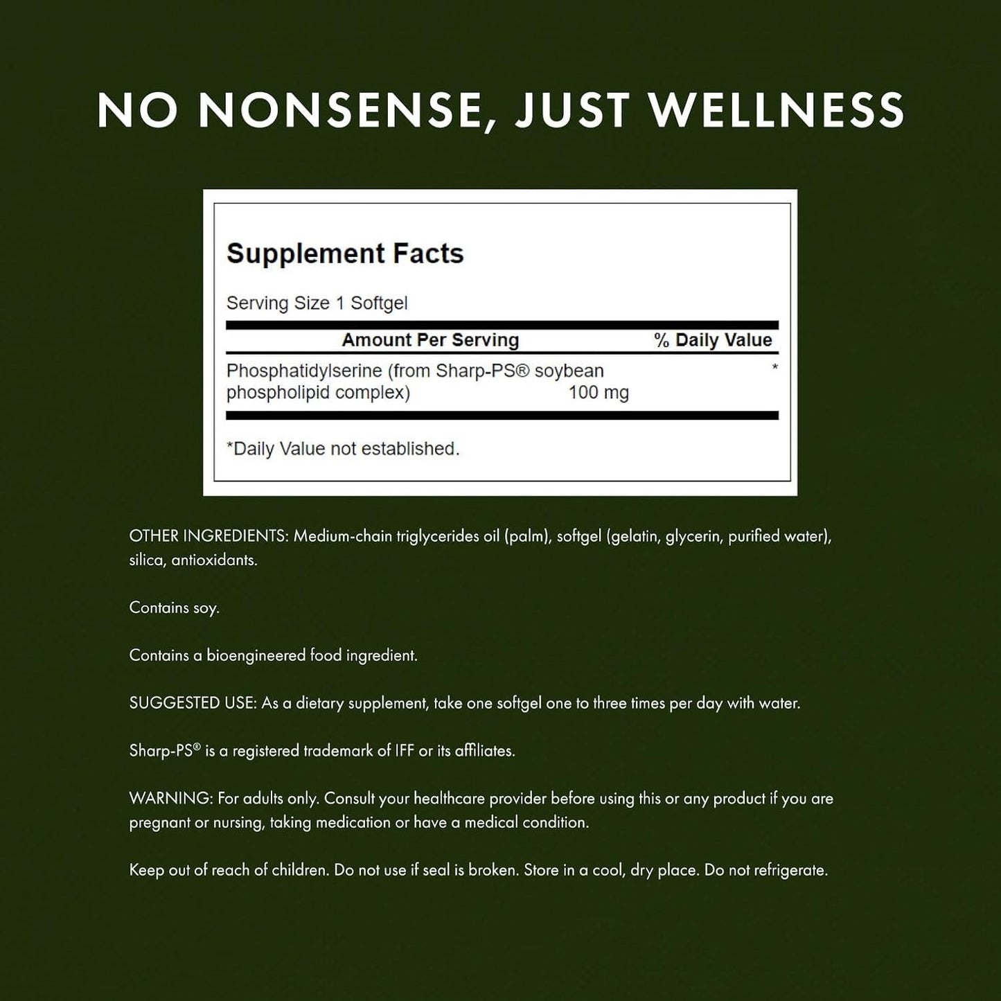 Swanson Phosphatidylserine 100 mg 90 Softgels (2 Pack) - görsel 2