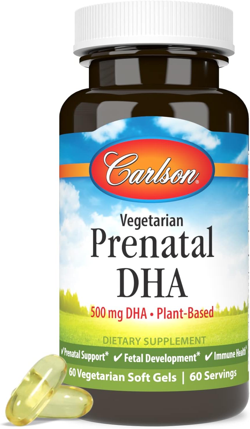 Carlson – Vegetarian Prenatal DHA, 500 mg DHA, Plant Based, Sustainably Sourced from Algae, 60 Softgels - görsel 7