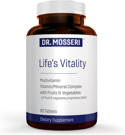 Life's Vitality Vegan Multivitamin – Non-GMO with 42 Fruits & Vegetables and Vitamin D, 90 Tablets