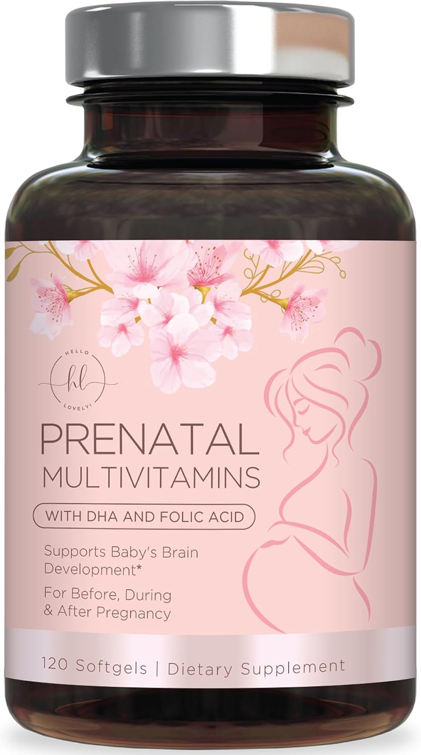 Hello Lovely! Prenatal Vitamins with Folic Acid, DHA and Iron – Daily Pregnancy Multivitamin (60 Softgels) - görsel 10